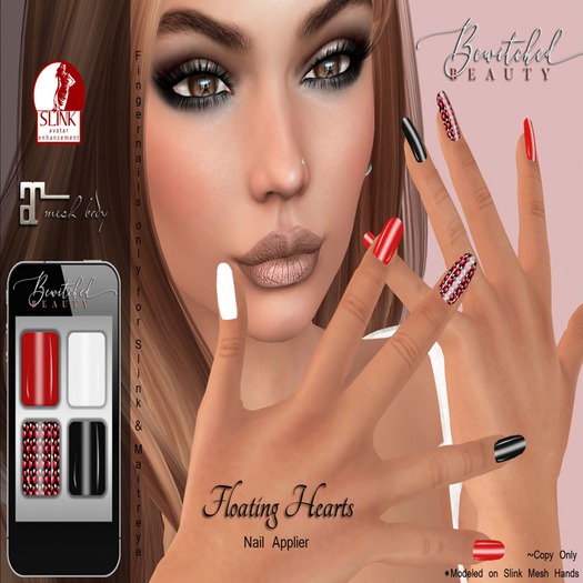 Second Life Marketplace BB Floating Hearts Nail Appliers {Maitreya