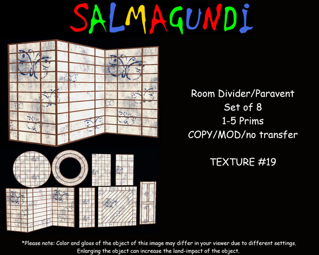 Paravent / Room divider - Set of 8 - Texture #19