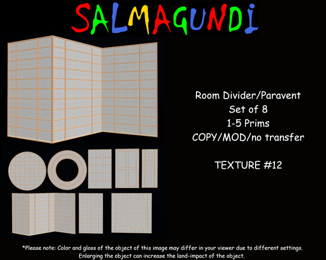 Paravent / Room divider - Set of 8 - Texture #12