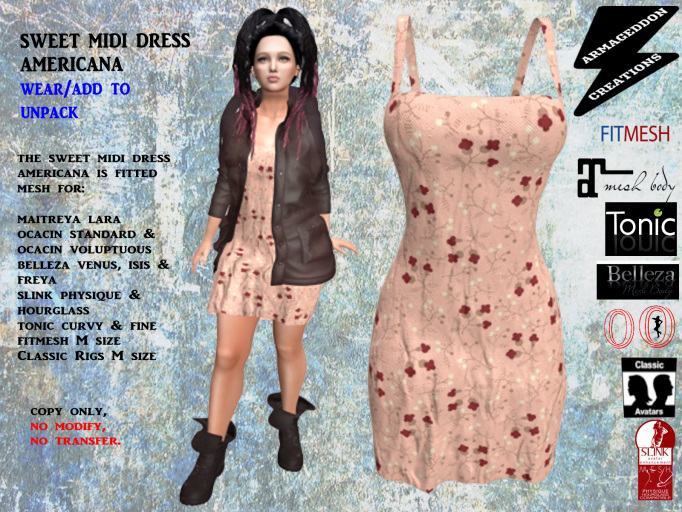 SWEET MIDI DRESS AMERICANA 200205
