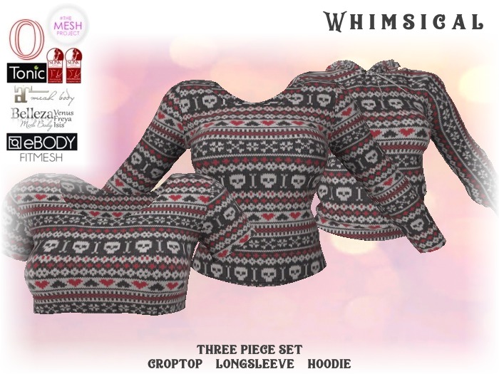 [Whimsical] Girl's Mesh Tops - Skull Knit