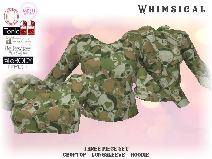 [Whimsical] Girl's Mesh Tops - Camo Skull
