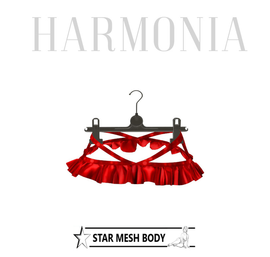 ** Harmonia Original Red Enya Micro Skirt - STAR Mesh Body
