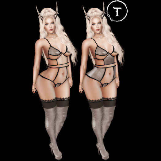 2 Piece - ERSCH - Succubus *Beige* - Set - Maitreya