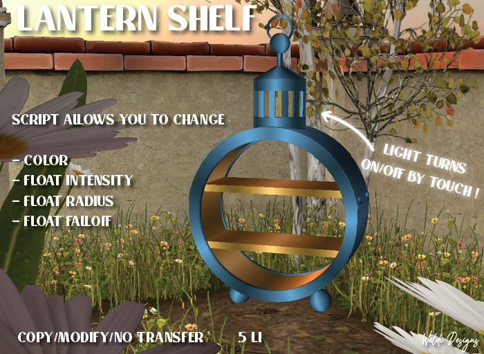 Waldi Designs Mesh Lantern Shelf Blue/Gold v. 1.0