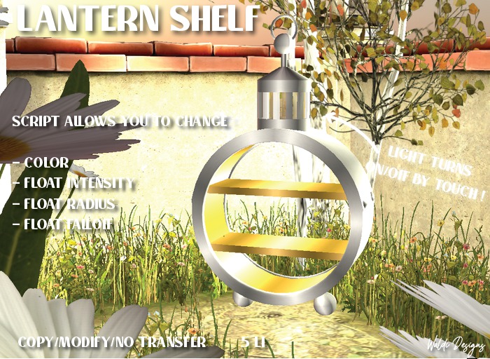 Waldi Designs Mesh Lantern Shelf Aluminum/Gold v. 1.0