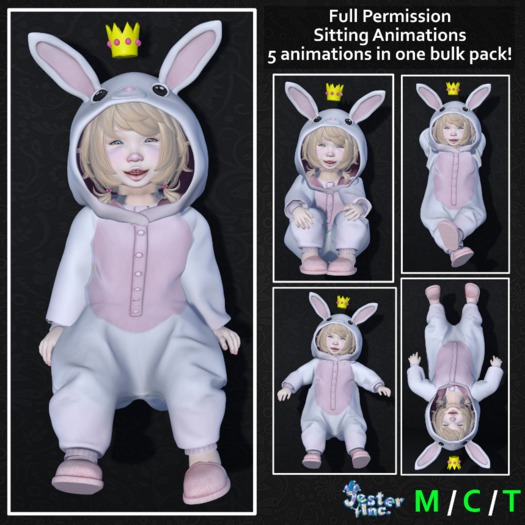 [Jester Inc.] Full Perm Sitting Anims 5-Pack! - Add to Unpack