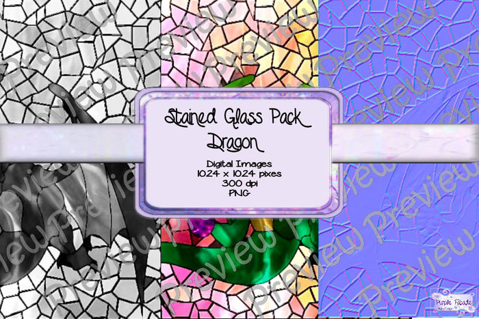 ~{PF}~ Seamless Stained Glass Pack -Dragon