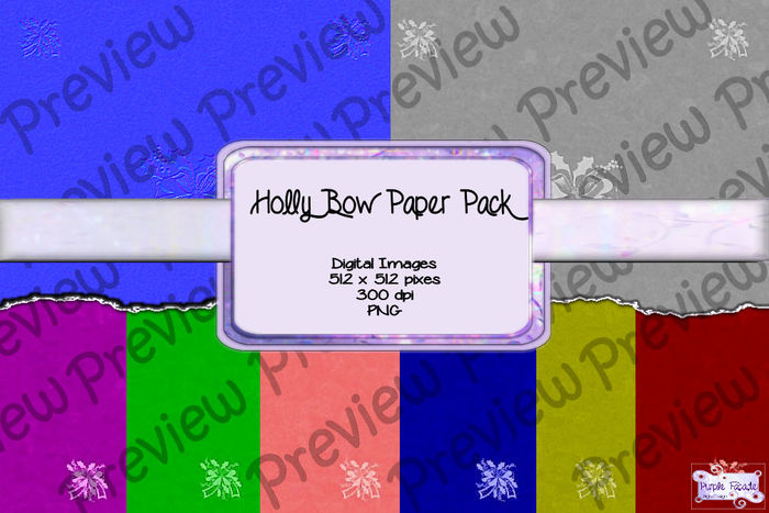 ~{PF}~ Winter Paper Pack -Holly Bow