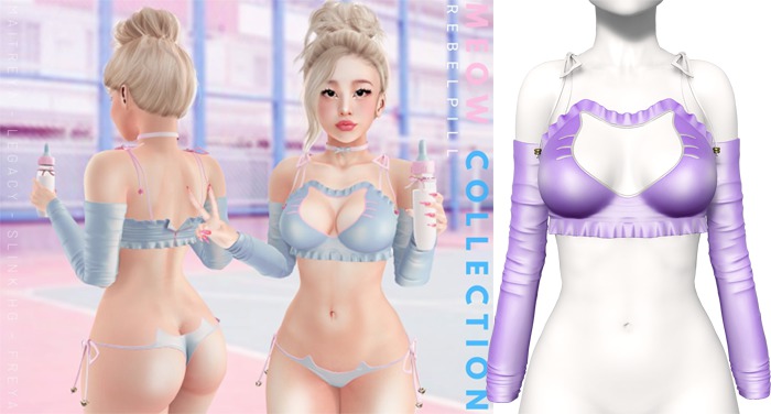 Rebelpill - Meow Collection Top Purple