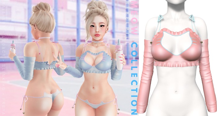 Rebelpill - Meow Collection Top Peach