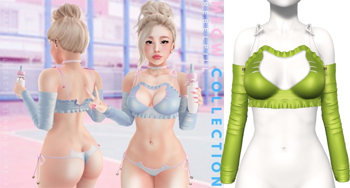 Rebelpill - Meow Collection Top Lime