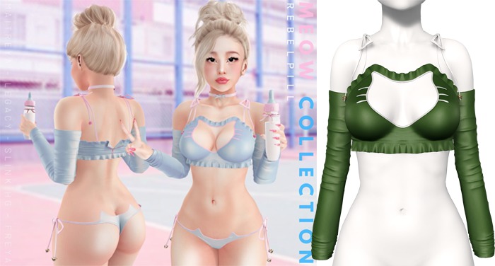 Rebelpill - Meow Collection Top Golden Lime