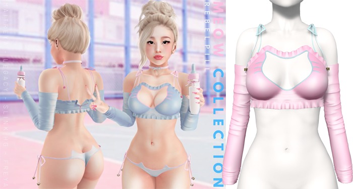 Rebelpill - Meow Collection Top Baby Pink