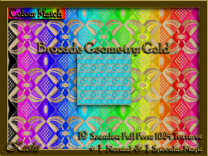 !Kushi! BrocadeGeometryGOLD Textures -WearToUnpack