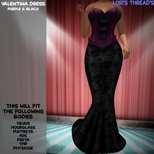 [L.T] Valentina Dress - Purple & Black BOX