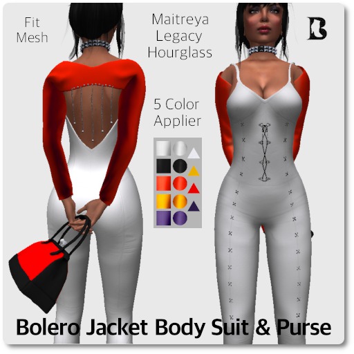 Bolero Jacket Body Suit & Purse Legacy Maitreya Hourglass
