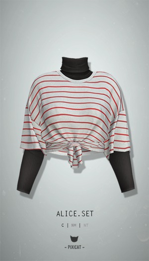 -Pixicat- Alice Set (StripesRed)