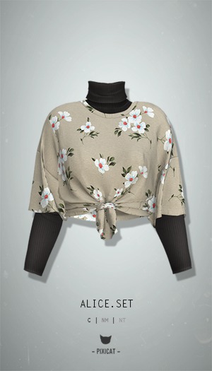 -Pixicat- Alice Set (FlowerBeige)