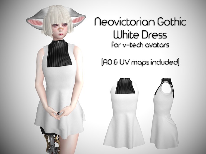 LMF V-Tech Neovictorian Gothic White Dress