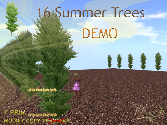 Tree, 16 Summertrees 2 in one prim DEMO