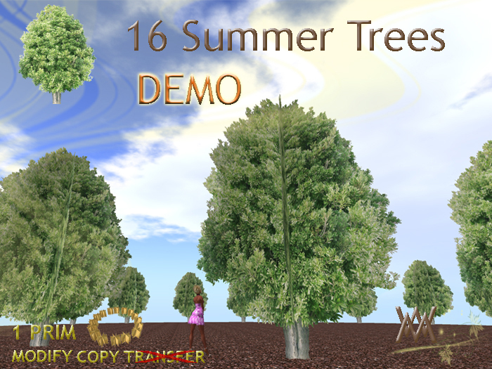 Tree, 16 Summertrees 1 in one prim DEMO