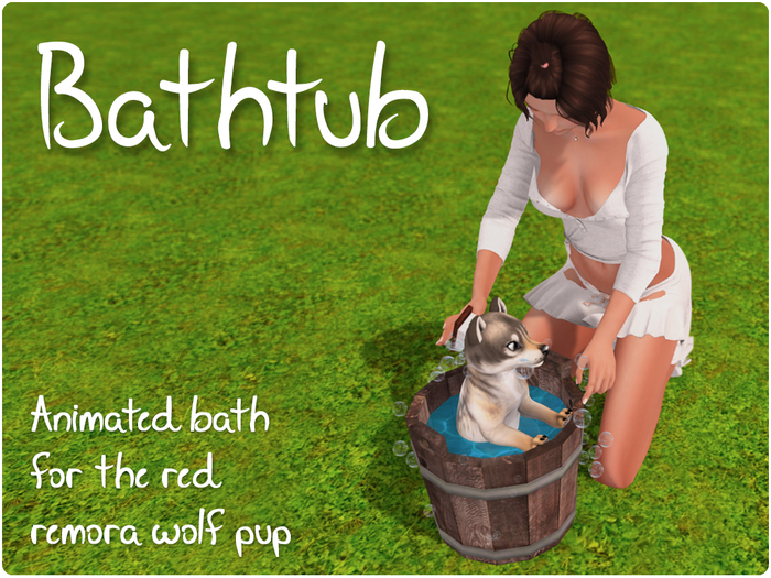 NF - Red Remora Wolf Pup Bathtub - Animated Bath