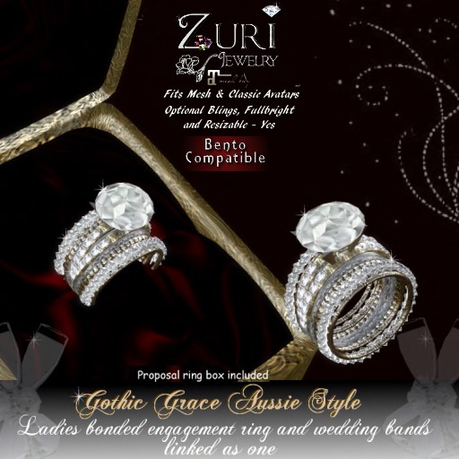 C.Zuri Rayna-Gothic Grace Aussie Bonded Rings Set - Bento