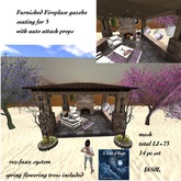 Furnished Fireplace Gazebo-with trees seating for 5-BOX