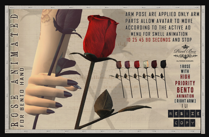 PIXEL BOX - Gothic Rose Animated Right Hand BENTO - WEAR ME
