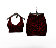 ** Harmonia Red Lace Nanina Skirt Top Outfit Maitreya