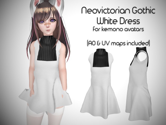 Kemono Neovictorian Gothic White Dress