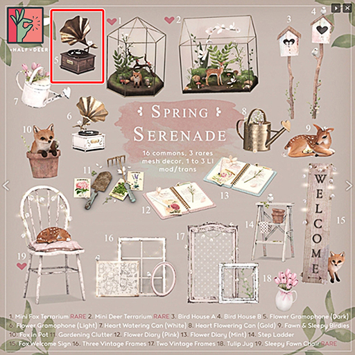 +Half-Deer+ Spring Serenade - Flower Gramophone (Dark)