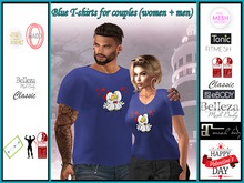 Blue T-shirts for couples (women + men)