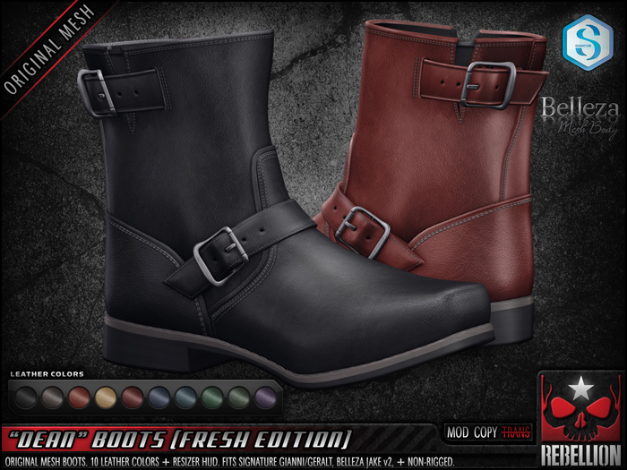 = REBELLION = "DEAN" BOOTS - FRESH ED