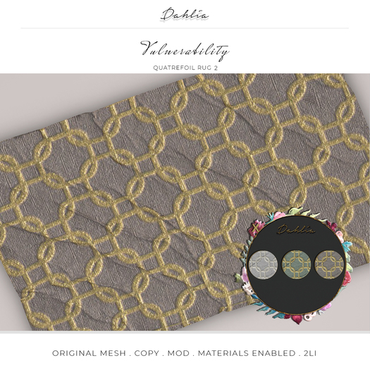 Dahlia - Vulnerability - Quatrefoil Rug 2