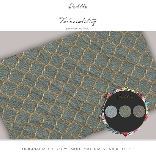 Dahlia - Vulnerability - Quatrefoil Rug 1