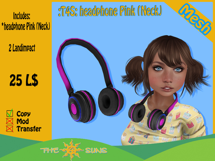 :T4S: headphone Pink