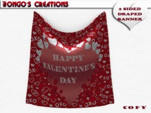 BMC556 - HAPPY VALENTINE'S DAY MESH DOUBLE SIDED DRAPED BANNER.
