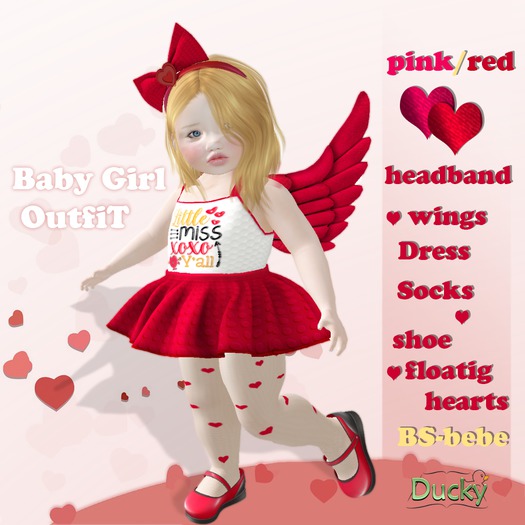 Ducky-OUTFIT Baby Girl-Little Miss Valentine-Bebe Bad Seed