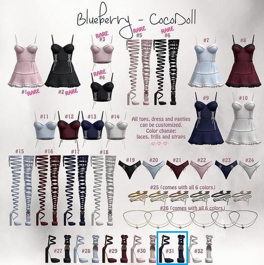 #31 Blueberry - Cocodoll Set - M - Shoes(Mini) - Sky - Common