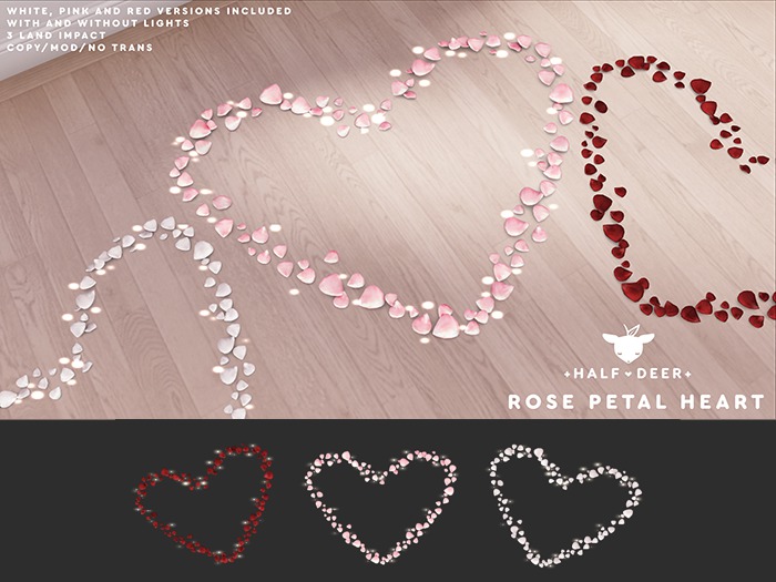 Rose Petal Heart [3 colors]