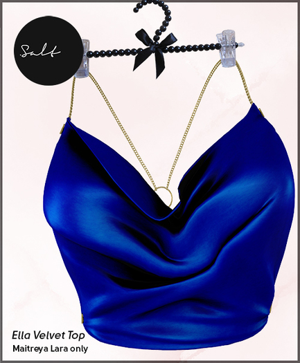 .SALT - ELLA VELVET TOP -  ROYAL [MAITREYA]