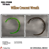  Full Perm Mesh , Willow Crescent Wreath 
