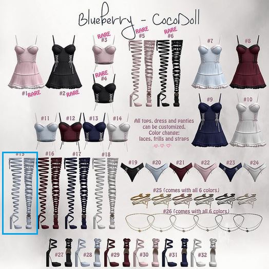 #15 Blueberry - Cocodoll Set - M - Shoes - Blue - Common