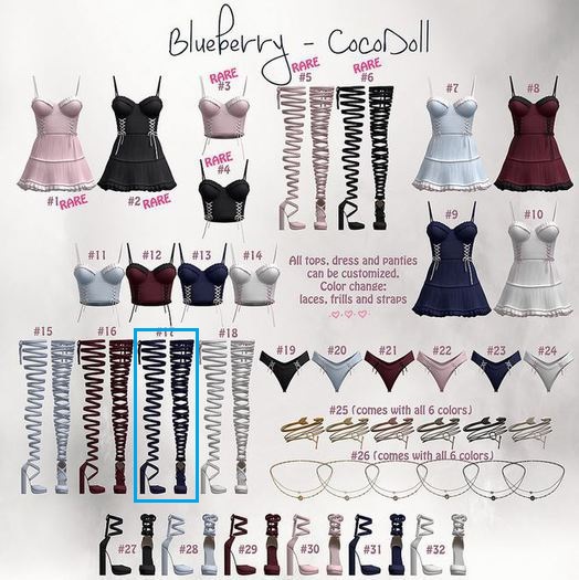 #17 Blueberry - Cocodoll Set - M - Shoes - Sky - Common