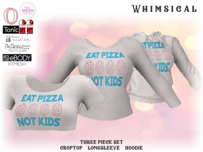 [Whimsical] Girl's Mesh Tops - Eat Pizza