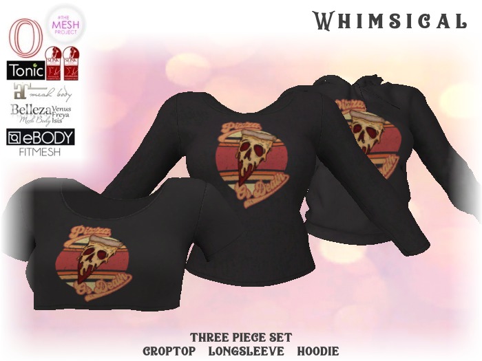 [Whimsical] Girl's Mesh Tops - Pizza Death
