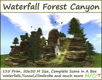 Waterfall Forest Canyon ( realistic landscaping for tree plant grotto cave sky box )