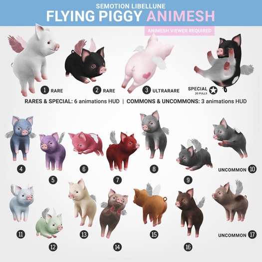 SEmotion Libellune Flying Piggy Animesh #10 UNCOMMON
